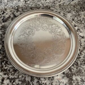 Castleton International Silver Company Antique Round Serving Platter Silverplate